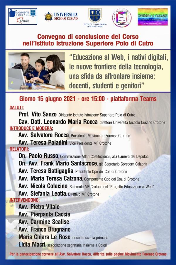 images "Educazione civica e il Cyberbullismo" nel crotonese: concluderà l'evento l'avvocato Rocca