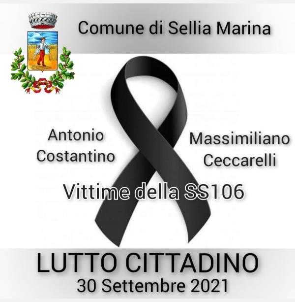 Sellia Marina. Lutto cittadino per la morte dei due vigilanti vittime della Statale 106 images Sellia Marina. Lutto cittadino per la morte dei due vigilanti vittime della Statale 106