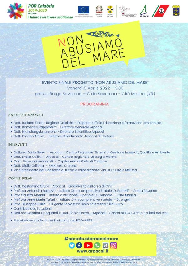 Educazione ambientale, Cirò Marina ospita l'evento conclusivo del progetto "Non abusiamo del mare" images Educazione ambientale, Cirò Marina ospita l'evento conclusivo del progetto "Non abusiamo del mare"