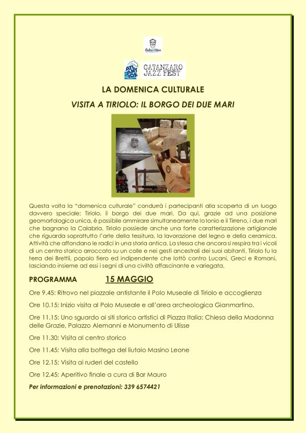 images Domenica 15 maggio visita guidata a Tiriolo al “Borgo dei due Mari” organizzata dall’associazione CulturAttiva