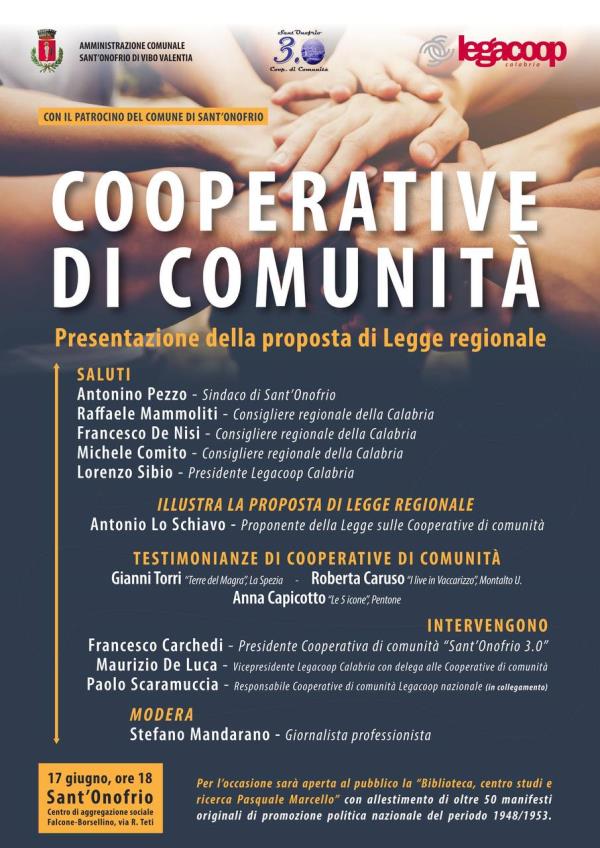 images Cooperative di comunità, Lo Schiavo presenta a Sant’Onofrio la sua proposta di legge