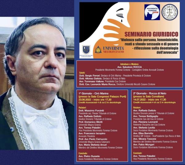 L’avvocato Rocca (MF) presenta un “seminario Giuridico contro il femminicidio” nel Crotonese
images L’avvocato Rocca (MF) presenta un “seminario Giuridico contro il femminicidio” nel Crotonese
