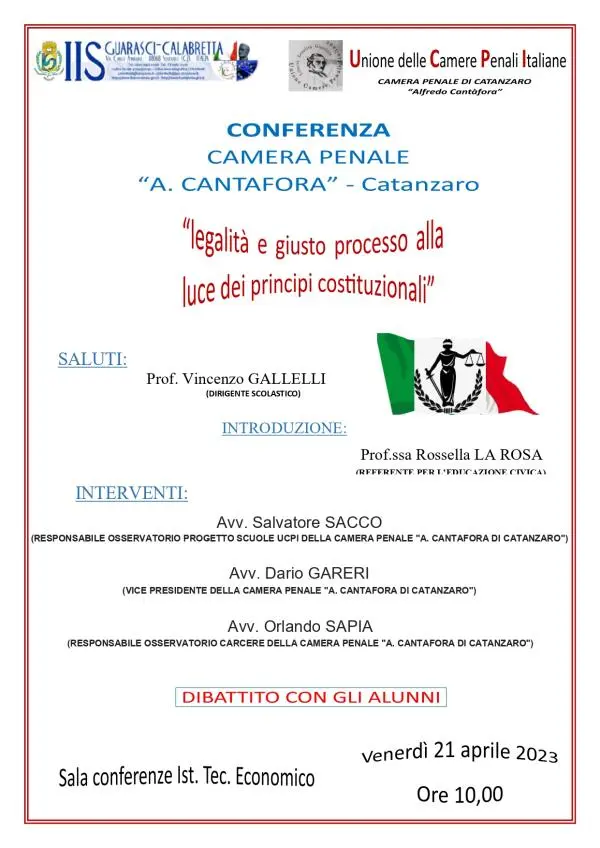 Soverato, venerdì gli studenti del Guarasci Calabretta incontrano la Camera Penale di Catanzaro images Soverato, venerdì gli studenti del Guarasci Calabretta incontrano la Camera Penale di Catanzaro