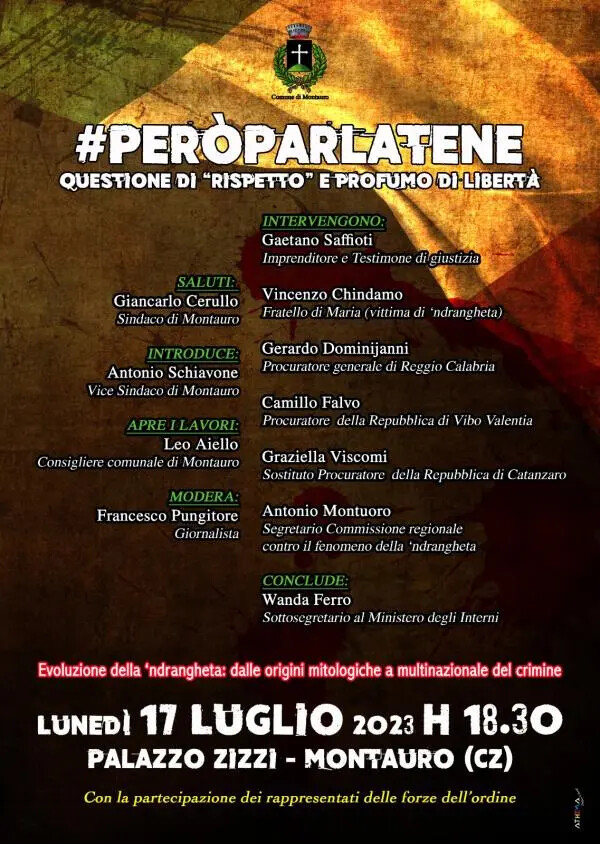 images Montauro rilancia l'impegno nella lotta alla mafia il 17 luglio con “Però parlatene” 