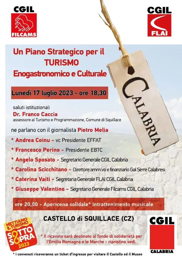 images "Un piano strategico per il Turismo Enogastronomico e Culturale", la proposta della Cgil