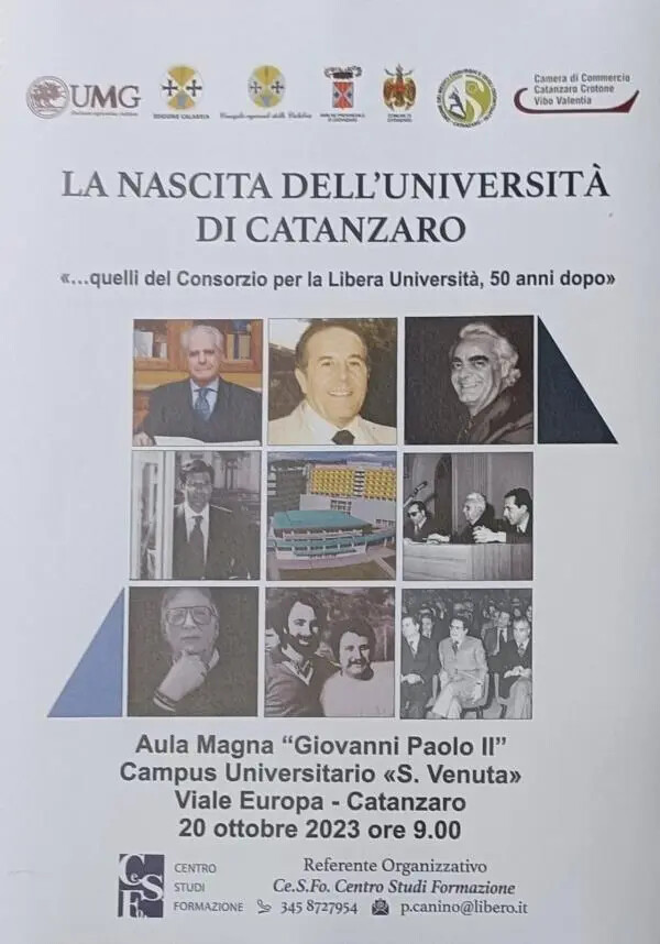 La nascita dell'Università di Catanzaro...50 anni dopo: venerdì 20 ottobre il convegno all'UMG images La nascita dell'Università di Catanzaro...50 anni dopo: venerdì 20 ottobre il convegno all'UMG