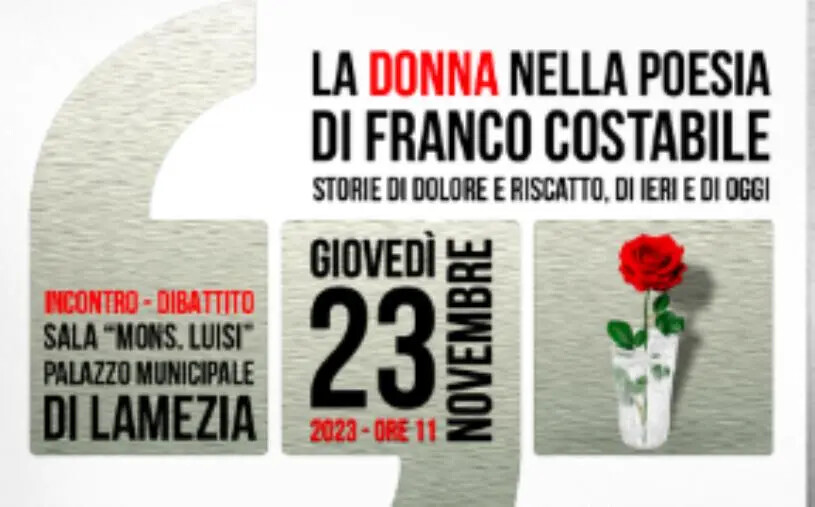 "La donna nella poesia di Franco Costabile”, Lamezia si prepara al 25 novembre images "La donna nella poesia di Franco Costabile”, Lamezia si prepara al 25 novembre
