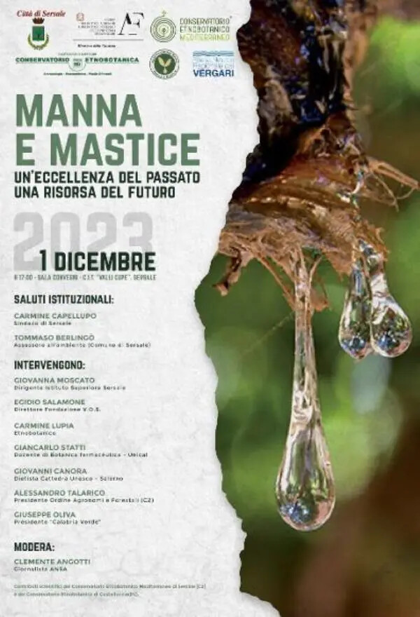 images Venerdì 1 dicembre a Sersale per parlare di "Manna e Mastice: risorsa del futuro"