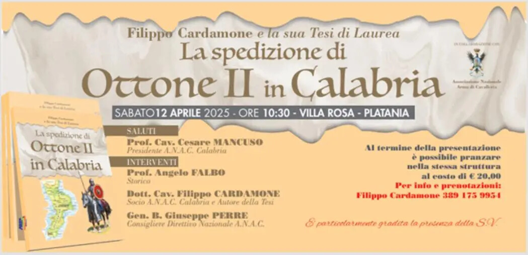 “La spedizione di Ottone II in Calabria”: sabato 12 aprile il convegno a Decollatura images “La spedizione di Ottone II in Calabria”: sabato 12 aprile il convegno a Decollatura
