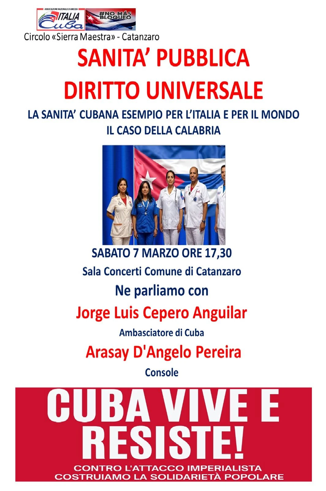 Catanzaro, sabato in Sala Concerti arriva l'ambasciatore di Cuba in Italia