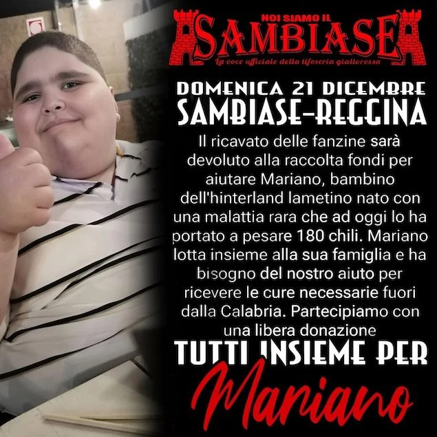 Tutti insieme per Mariano: la tifoseria del Sambiase in campo per la solidarietà