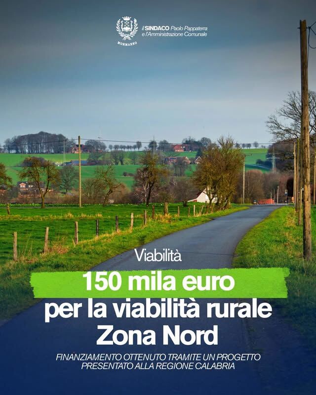 images Mormanno, ottenuto un nuovo finanziamento di 150 mila euro per la viabilità rurale della Zona Nord