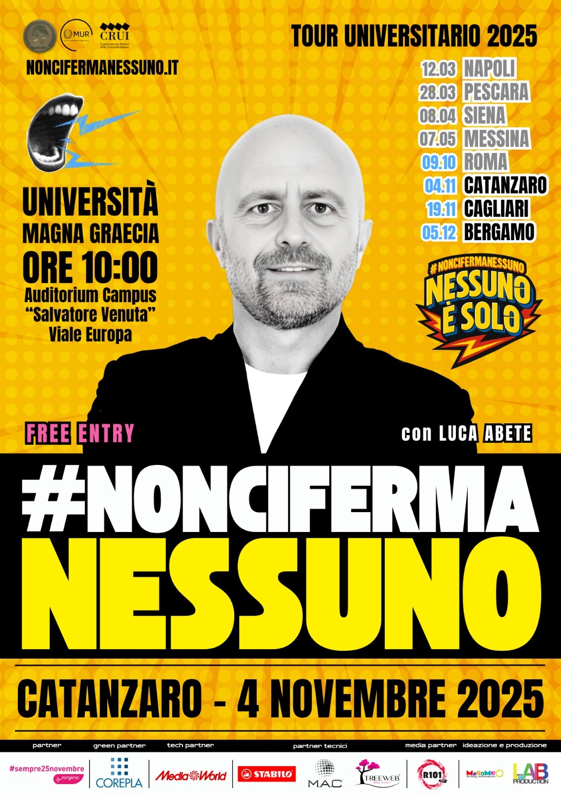 #NonCiFermaNessuno torna a Catanzaro: la campagna sociale motivazionale rinnova l'appuntamento all'UMG images #NonCiFermaNessuno torna a Catanzaro: la campagna sociale motivazionale rinnova l'appuntamento all'UMG