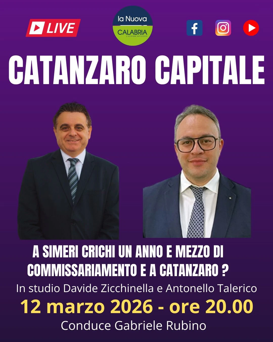 Catanzaro Capitale, lo spettro del commissariamento da Simeri Crichi al Capoluogo: Zicchinella e Talerico (DIRETTA ORE 20)