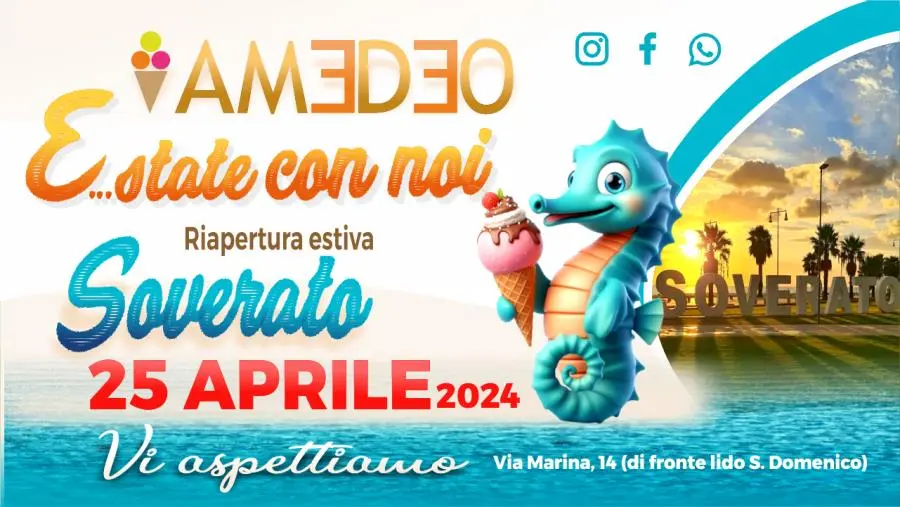 La Gelateria Amedeo con l'estate ritorna a Soverato: dal 25 aprile più gusto e qualità  images La Gelateria Amedeo con l'estate ritorna a Soverato: dal 25 aprile più gusto e qualità