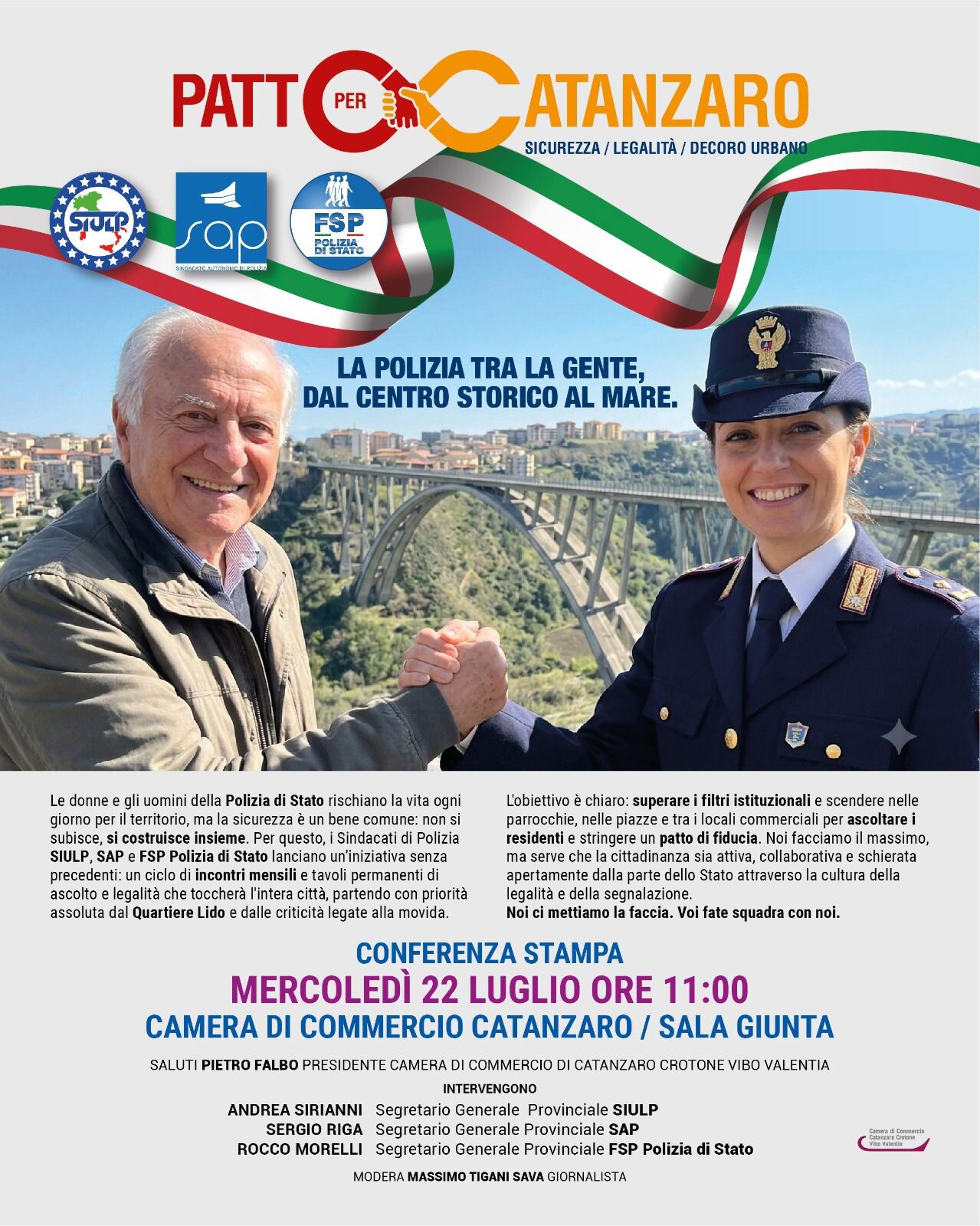 Nasce il "Patto per Catanzaro": i sindacati di Polizia lanciano un'alleanza per sicurezza e legalità images Nasce il "Patto per Catanzaro": i sindacati di Polizia lanciano un'alleanza per sicurezza e legalità