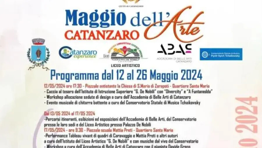 images Maggio dell'Arte a Catanzaro: rinviati per il maltempo gli eventi del 10 e 11 maggio (IL PROGRAMMA)