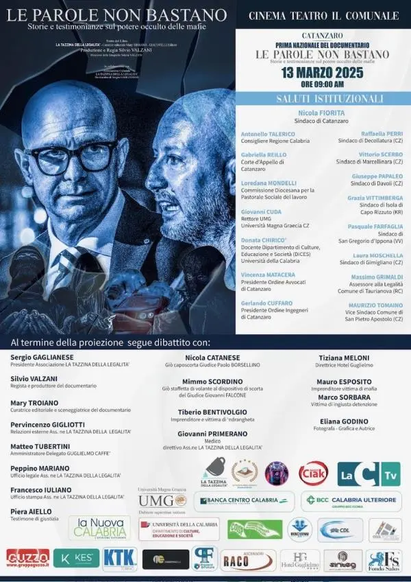 images Catanzaro, ‘Le parole non bastano’‘: al Cinema Teatro Comunale la Prima nazionale del docufilm di Silvio Valzani 
