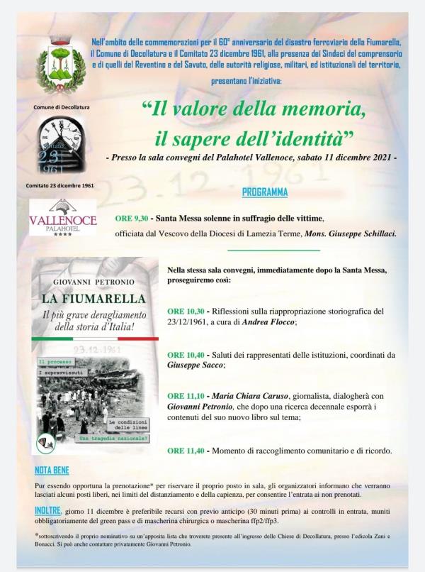 images Tragedia della Fiumarella a Catanzaro, la Camera dei Deputati concede il patrocinio per l'evento dei 60 anni dal disastro ferroviario