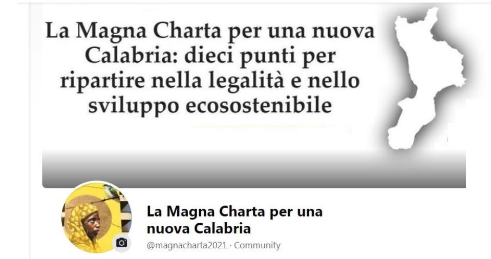 images Elezioni regionali, inviato agli aspiranti presidente il Manifesto “La Magna Charta per una nuova Calabria”
