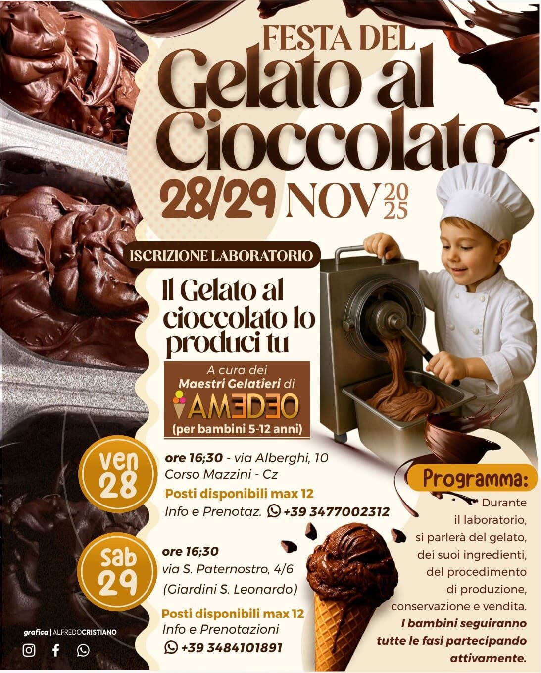 images A Catanzaro venerdì e sabato è “Festa del gelato al Cioccolato” con la Gelateria Amedeo