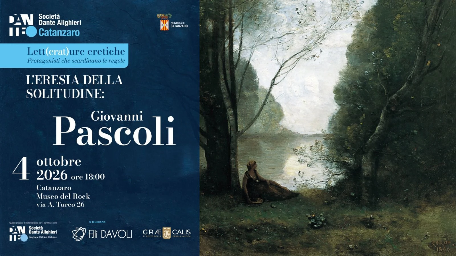 Catanzaro, la rassegna “Lett(erat)ure Eretiche” prosegue con una rilettura della poesia di Pascoli