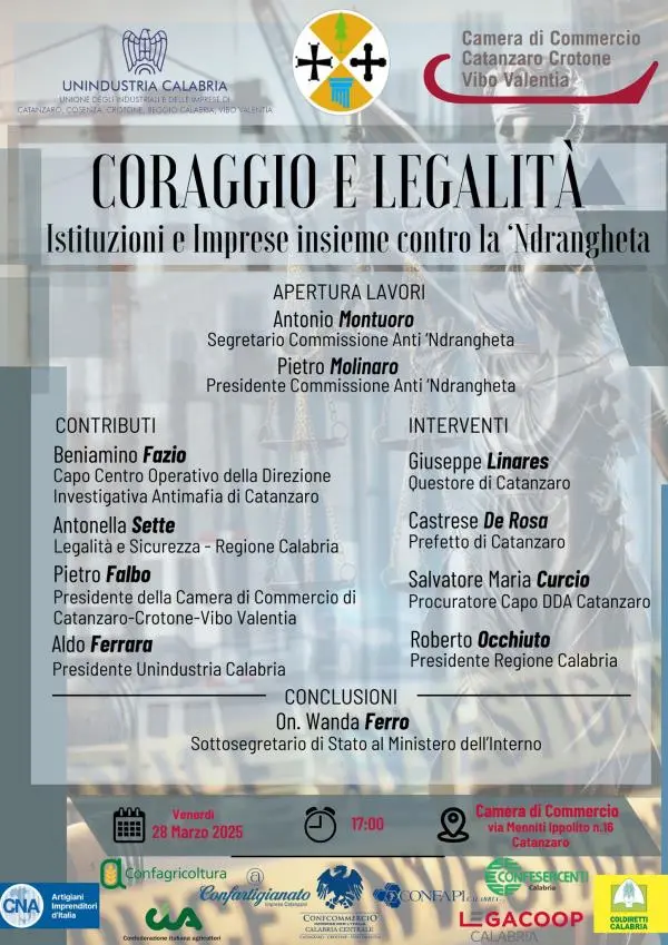 images Il 28 marzo a Catanzaro dibattito su “Coraggio e Legalità. Istituzioni e Imprese insieme contro la ‘ndrangheta”
