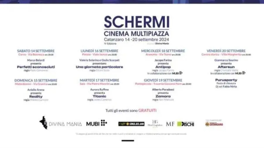 Torna "Schermi - Cinema Multipiazza”: dal 14 al 20 luglio il cinema illumina i quartieri del capoluogo images Torna "Schermi - Cinema Multipiazza”: dal 14 al 20 luglio il cinema illumina i quartieri del capoluogo
