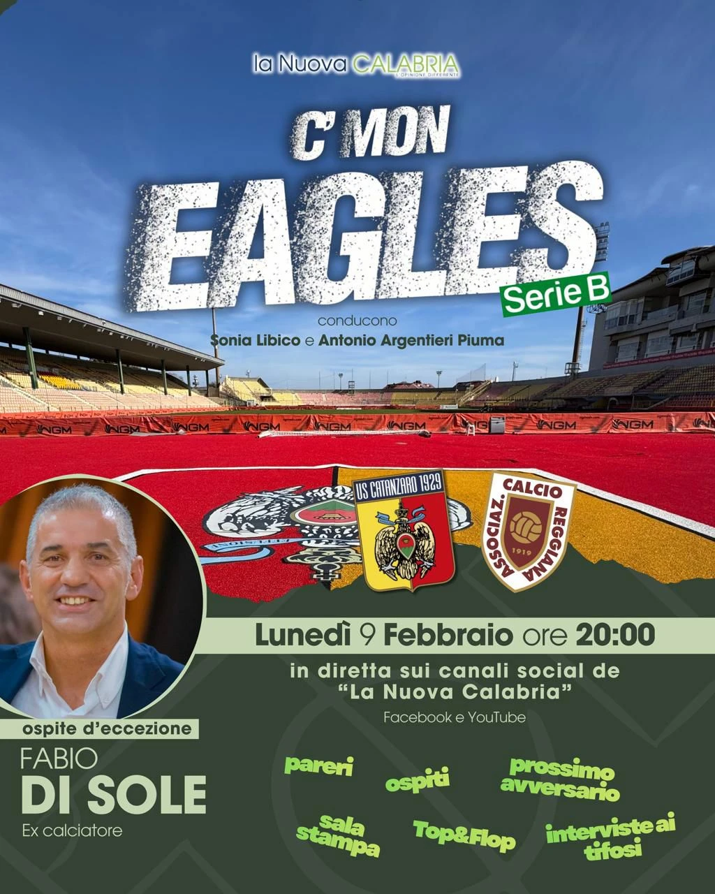 Post Catanzaro-Reggiana: ospite in studio Fabio Di Sole