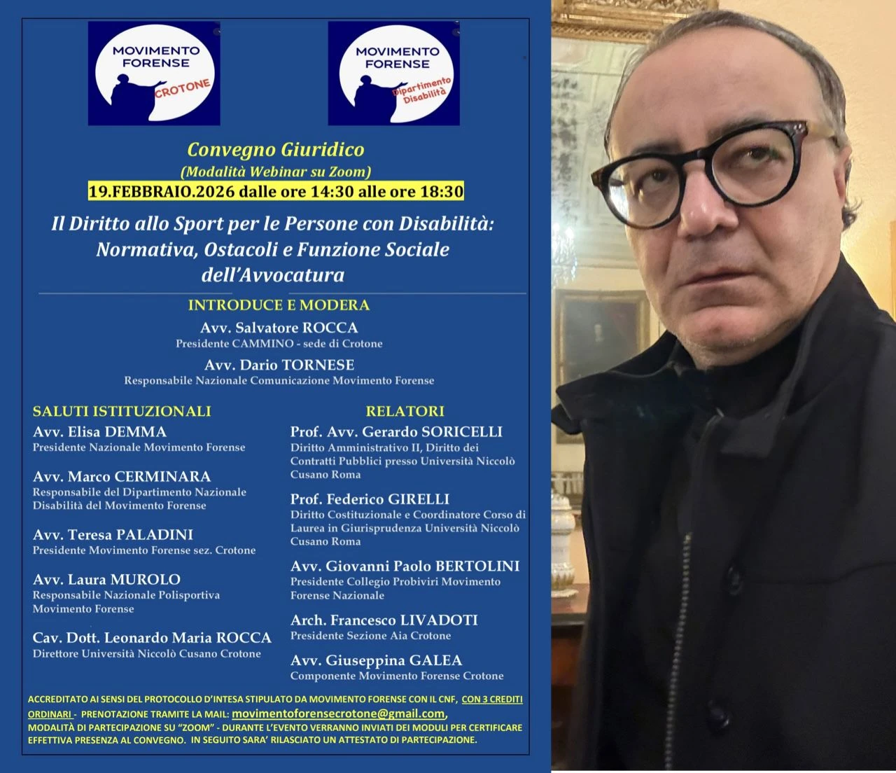 L’Avv. Rocca: “Crotone, ripartiamo dal Diritto all'Inclusione. Lo sport sia per tutti, senza barriere”