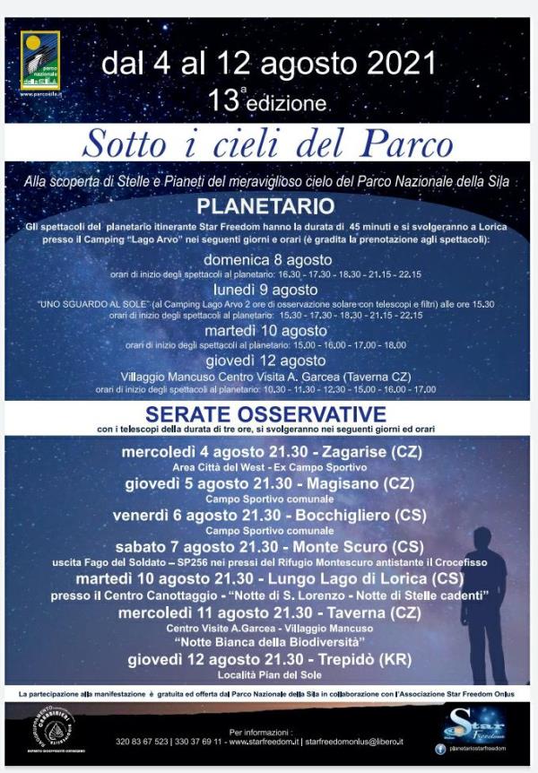 Da domani “Sotto i cieli del parco”, alla scoperta di stelle e pianeti del meraviglioso cielo del Parco nazionale della Sila images Da domani “Sotto i cieli del parco”, alla scoperta di stelle e pianeti del meraviglioso cielo del Parco nazionale della Sila