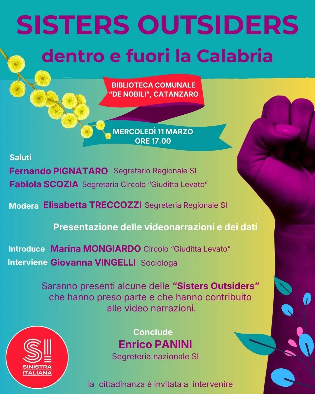 "Sisters Outsiders", Sinistra Italiana presenta a Catanzaro l'analisi socio economica sulle donne in Calabria