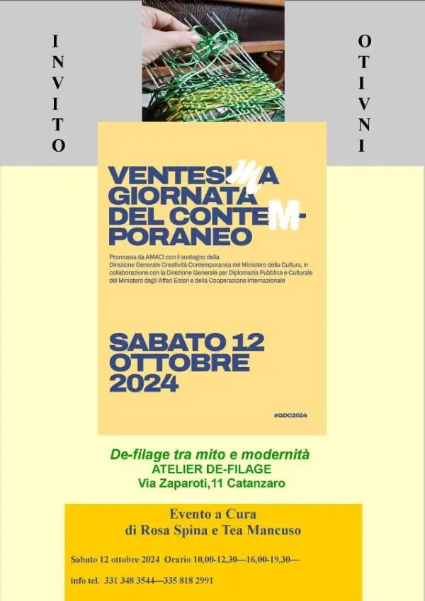 Catanzaro, Giornata del contemporaneo: Tea Mancuso presenta l’Atelier De-filage di Rosa Spina images Catanzaro, Giornata del contemporaneo: Tea Mancuso presenta l’Atelier De-filage di Rosa Spina