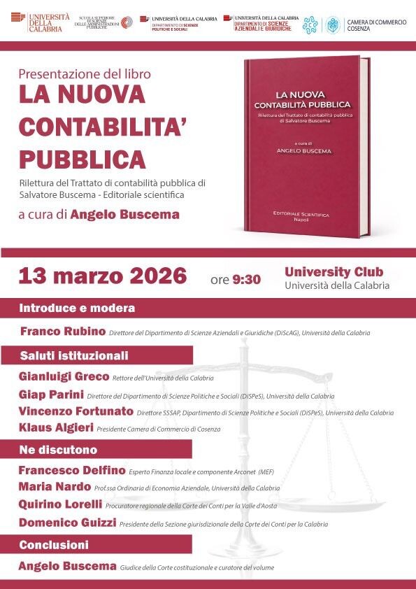 images All’Università della Calabria la presentazione del volume "La nuova contabilità pubblica"