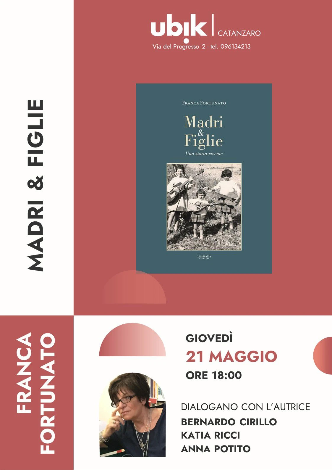 Catanzaro, la libreria Ubik presenta "Madri e figlie":  il nuovo romanzo di Franca Fortunato