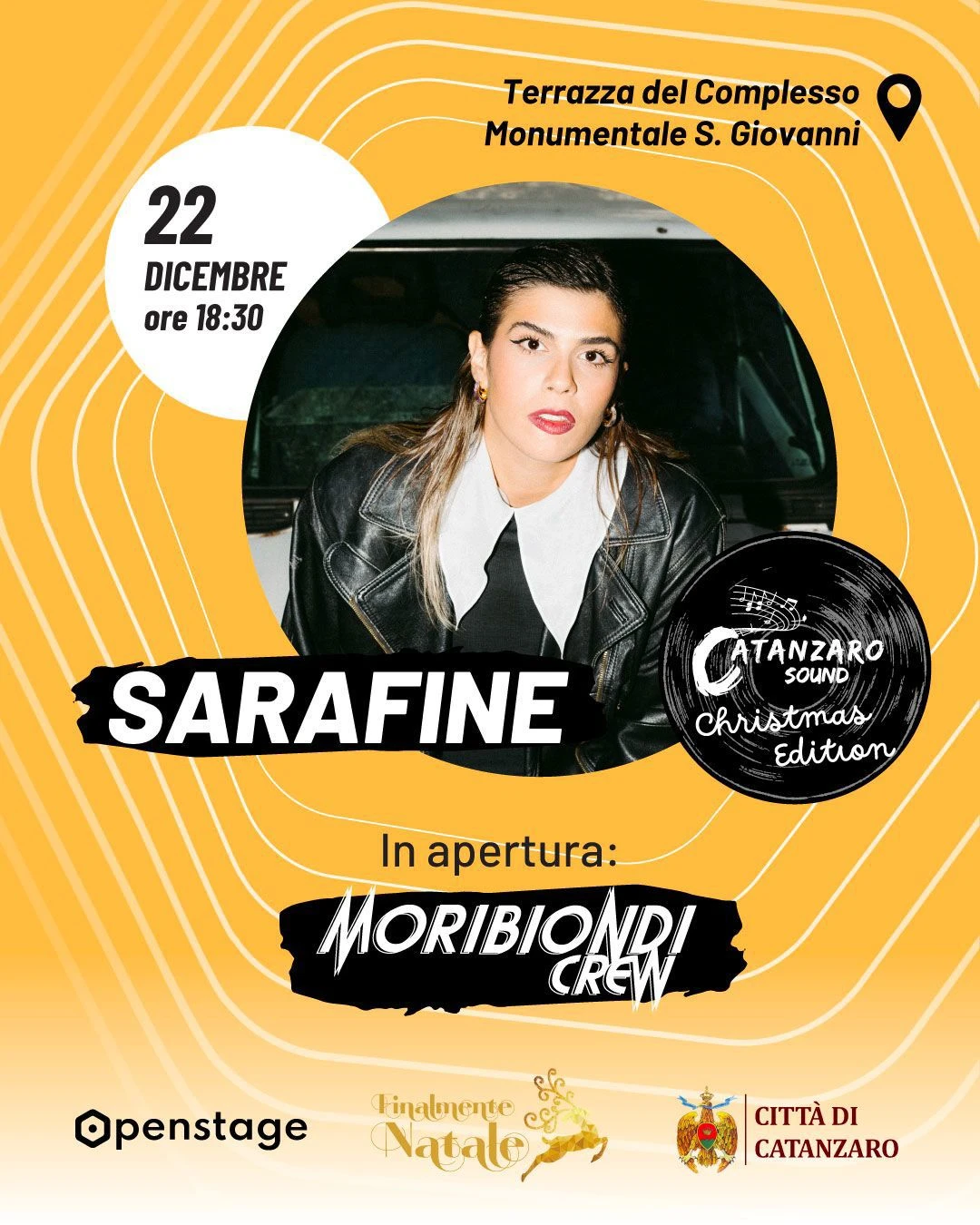 Lunedì al Complesso Monumentale del San Giovanni arriva SARAFINE: martedì spazio agli artisti emergenti del “Catanzaro Sound”