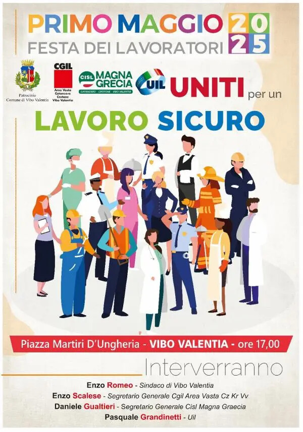 CGIL Area Vasta Catanzaro-Crotone-Vibo: “Uniti per un lavoro sicuro e dignitoso. Quest’anno, il Primo Maggio parla anche di diritti referendari” images CGIL Area Vasta Catanzaro-Crotone-Vibo: “Uniti per un lavoro sicuro e dignitoso. Quest’anno, il Primo Maggio parla anche di diritti referendari”