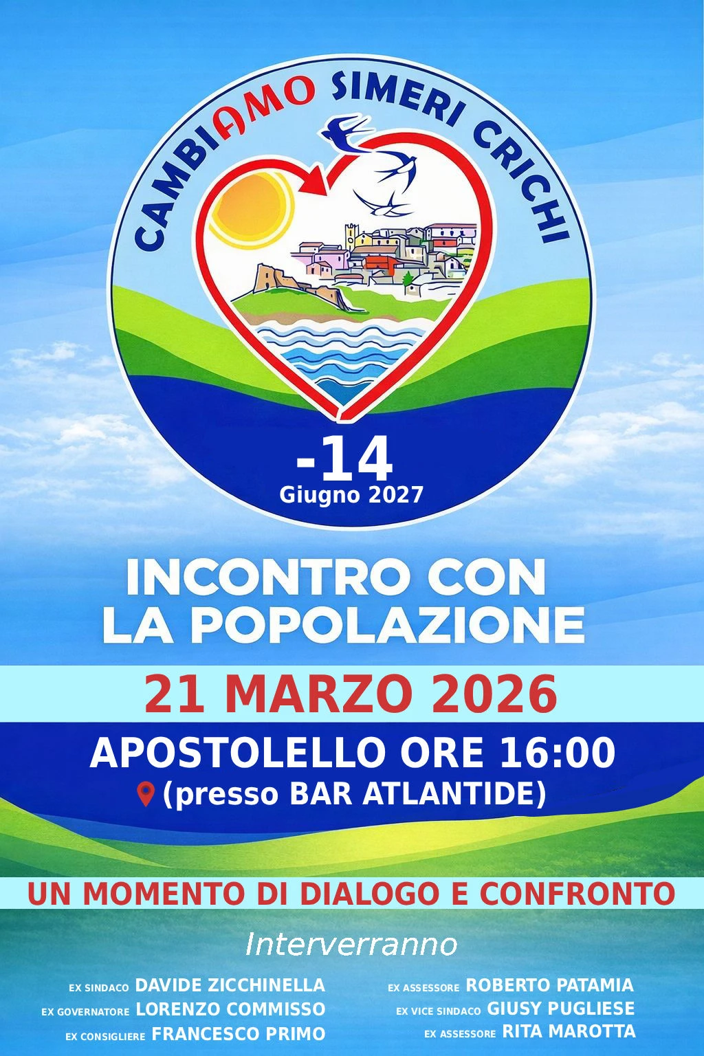 Simeri Crichi, proseguono gli incontri di Zicchinella con i cittadini: oggi appuntamento ad Apostolello