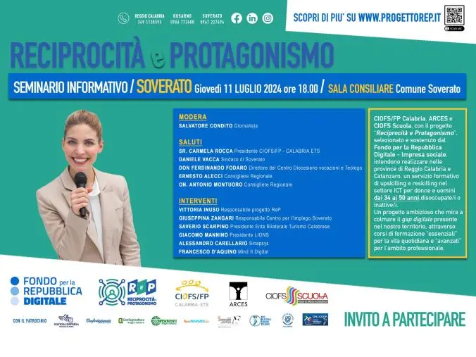 Competenze digitali, al via a Soverato il Progetto “Reciprocità e Protagonismo” images Competenze digitali, al via a Soverato il Progetto “Reciprocità e Protagonismo”