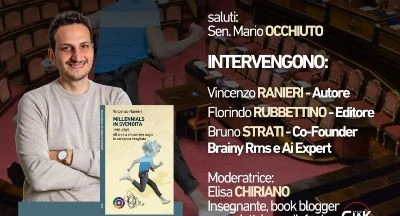 “Millennials in svendita”: il 27 gennaio approda in Senato il libro del giovane scrittore Vincenzo Ranieri