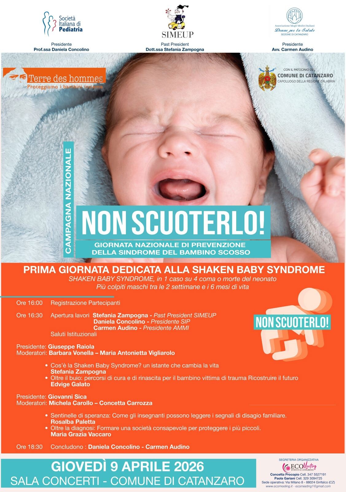 images Shaken Baby Syndrome, fatale un caso su 4: a Catanzaro torna la Campagna "Non scuoterlo!"