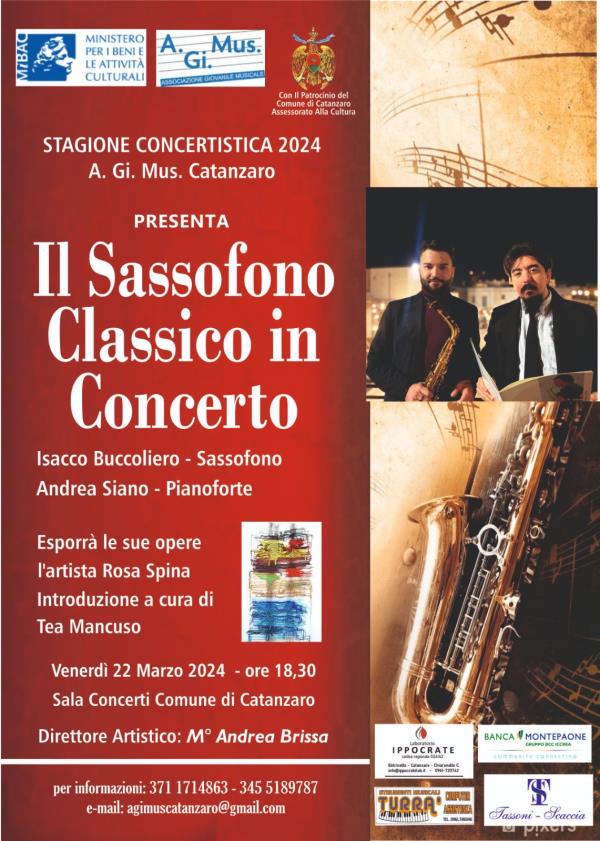 images A.Gi.Mus Catanzaro: domani il sassofono classico in concerto

&nbsp;
