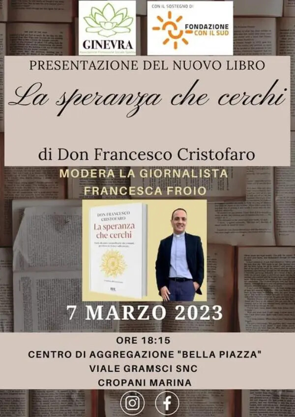 images Cropani, l’associazione Ginevra ospita Don Cristofaro con “La speranza che cerchi”