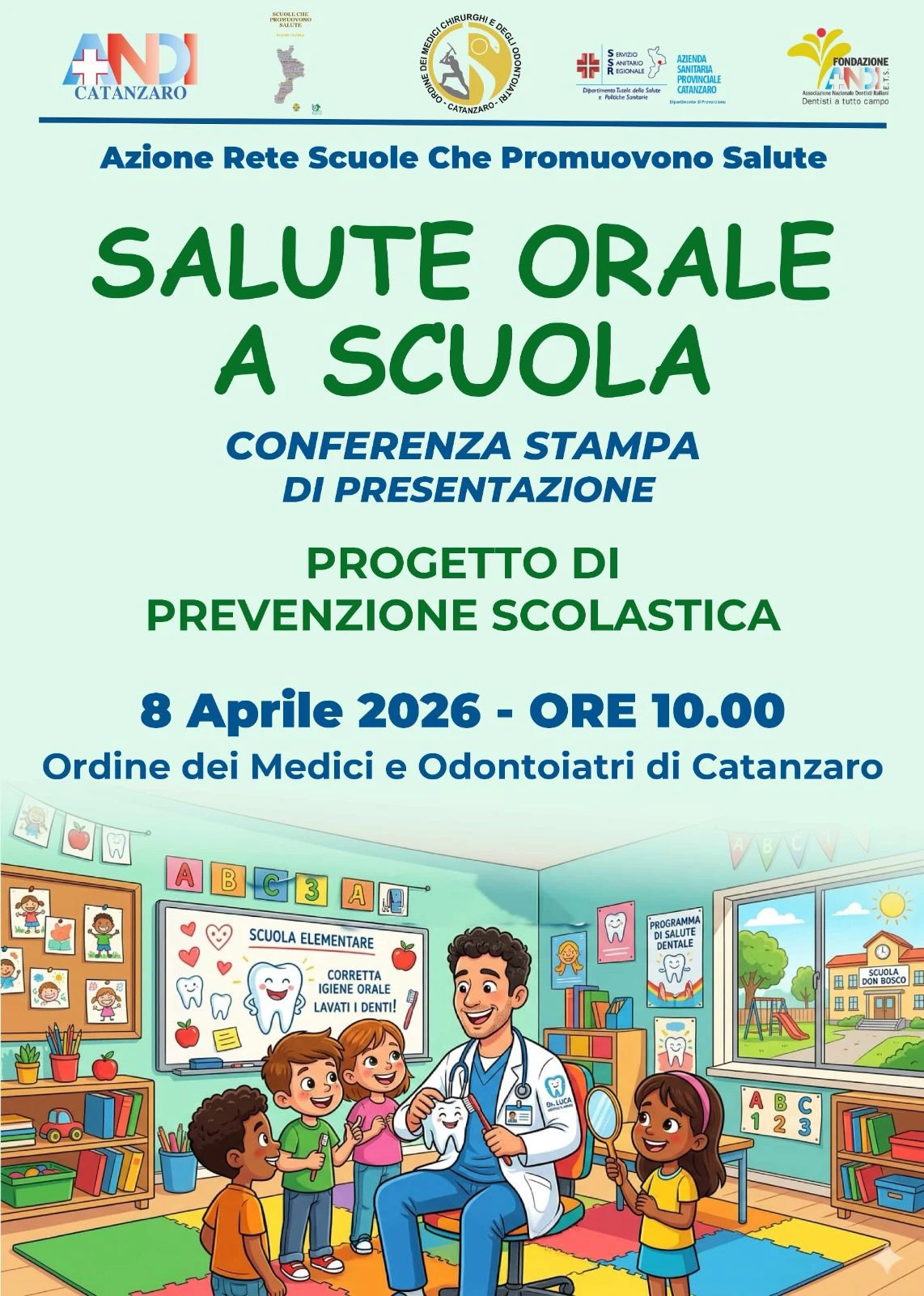 Salute orale nelle scuole, mercoledì 8 aprile la presentazione del progetto pilota a Catanzaro