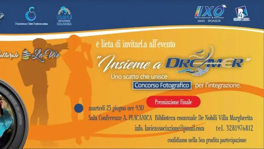 Catanzaro, il 25 giugno la premiazione del concorso "Insieme a Dreamer, uno scatto che unisce"
images Catanzaro, il 25 giugno la premiazione del concorso "Insieme a Dreamer, uno scatto che unisce"