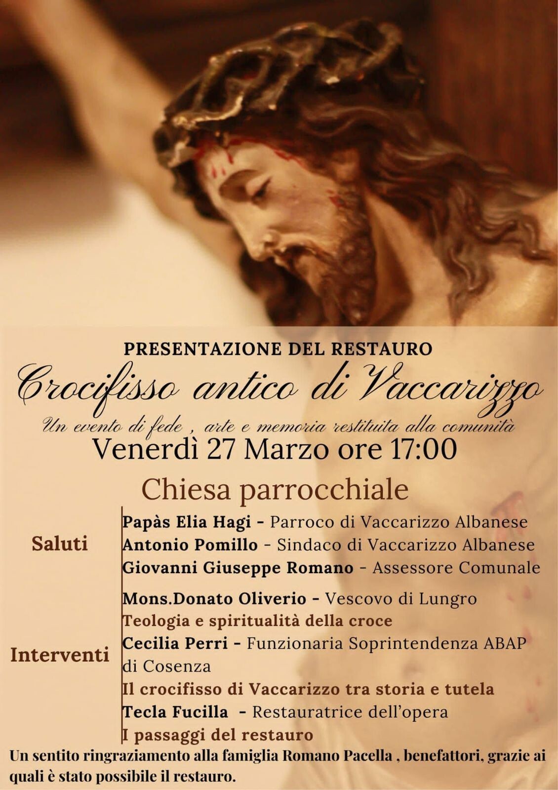 images A Vaccarizzo torna a risplendere l'antico Crocifisso di Vakarici  