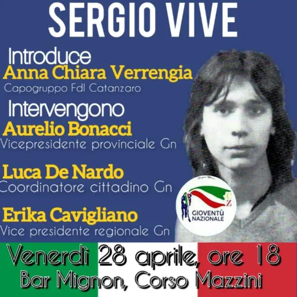 images Commemorazione Sergio Ramelli, il ricordo di Gioventù Nazionale Catanzaro