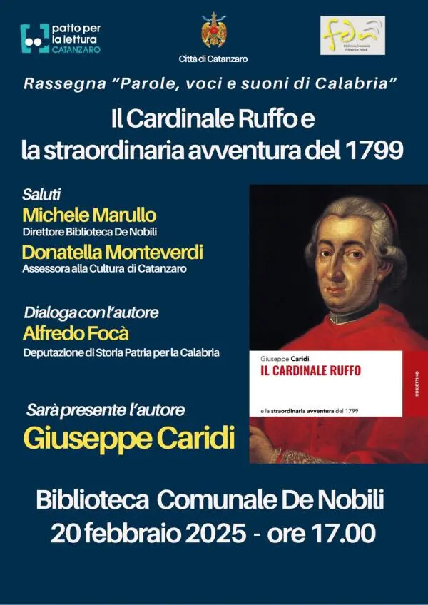 images Domani a Catanzaro la presentazione del libro "Il Cardinale Ruffo e la straordinaria avventura del 1799"