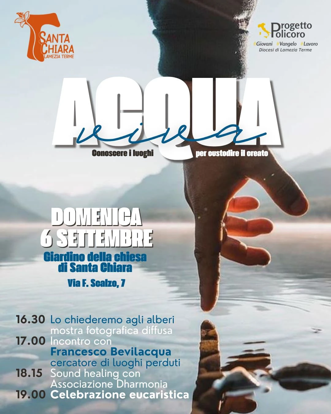 "Acqua Viva. Conoscere i luoghi, per custodire il Creato": riflessione, arte e spiritualità nella Rettoria Santa Chiara a Lamezia