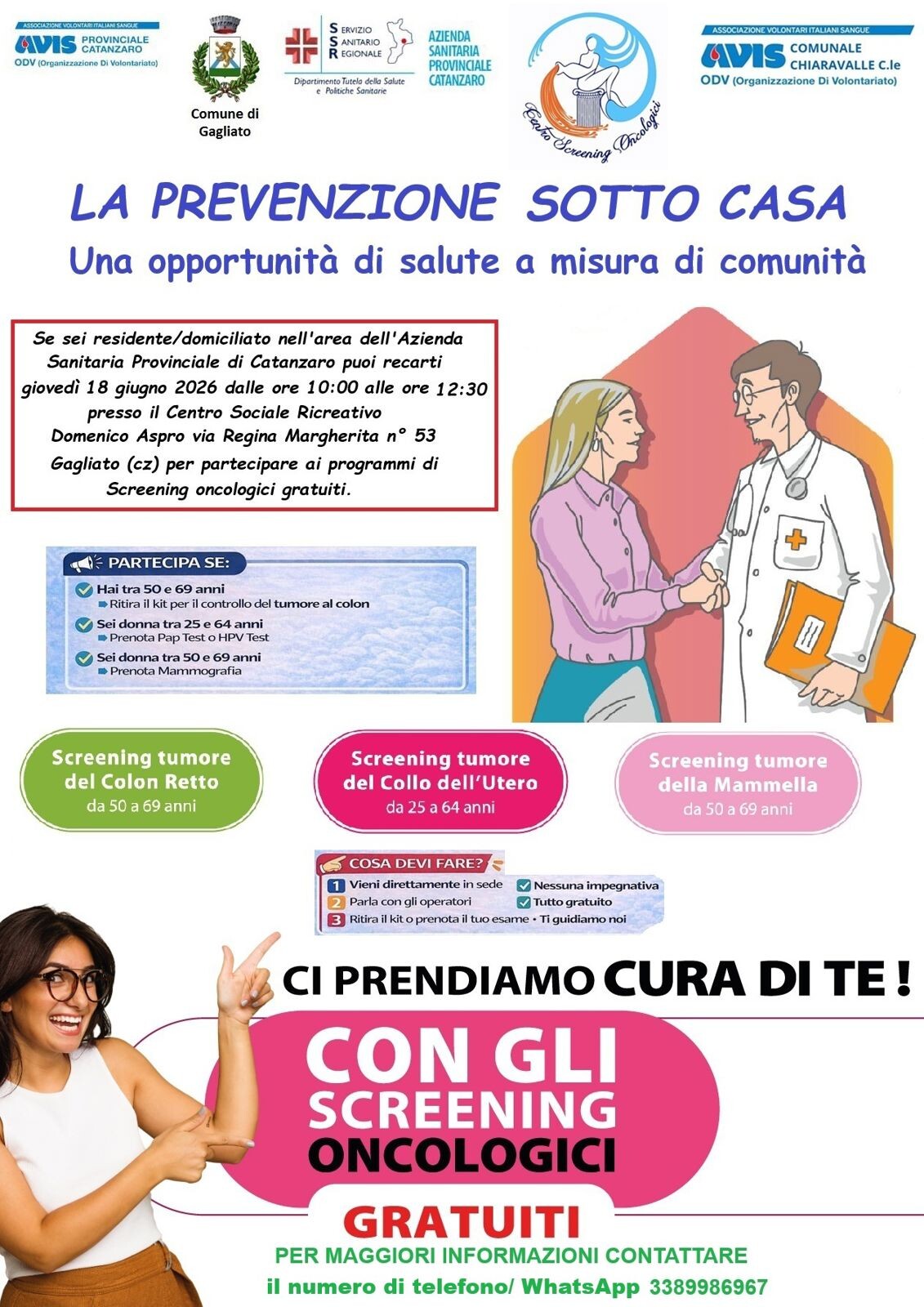 A Gagliato la prevenzione sotto casa: previsti screening oncologici gratuiti images A Gagliato la prevenzione sotto casa: previsti screening oncologici gratuiti